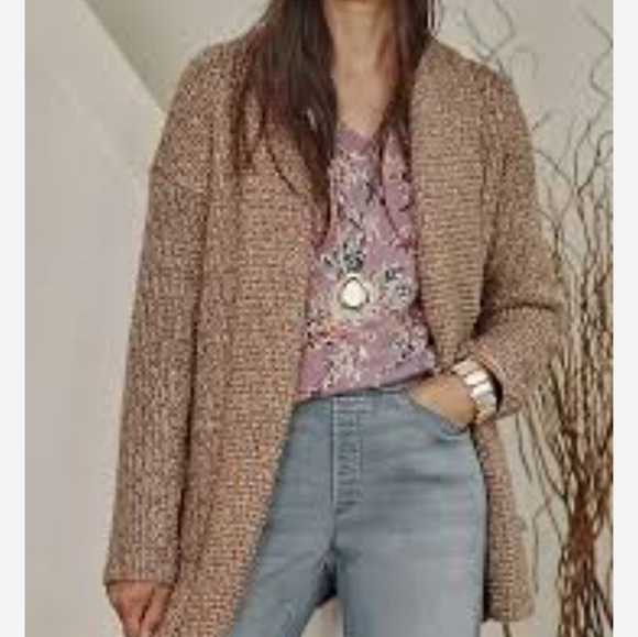 J.Jill Large Wool Blend Chunky Cable knit Cottagecore Open Pocket Cardigan - Picture 10 of 10